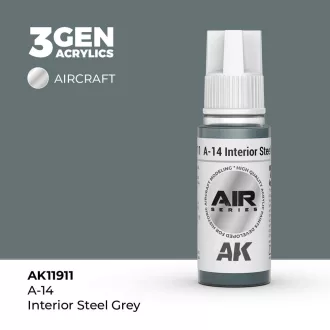 AK Interactive - A-14 Interior Steel Grey festék