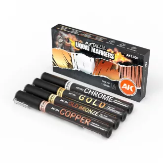   AK Interactive - METALLIC Markers (4 references) SET festékfilc-készlet