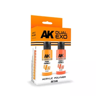   AK Interactive - PURE ORANGE & FADED ORANGE DUAL EXO Set 4 festékkészlet