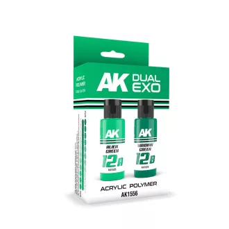   AK Interactive - ALIEN GREEN & VIRIDIAN GREEN DUAL EXO Set 12 festékkészlet