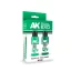 AK Interactive - ALIEN GREEN & VIRIDIAN GREEN DUAL EXO Set 12 festékkészlet