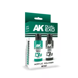   AK Interactive - GALAXY GREEN & CHAOS GREEN DUAL EXO Set 13 festékkészlet