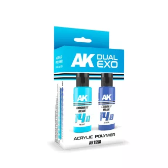   AK Interactive - URANUS BLUE & COBALT BLUE DUAL EXO Set 14 festékkészlet