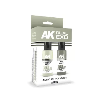   AK Interactive - STARSHIP GREY & NCC GREY DUAL EXO Set 18 festékkészlet