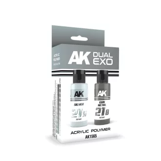   AK Interactive - SILVER & GUN METAL DUAL EXO Set 21 festékkészlet