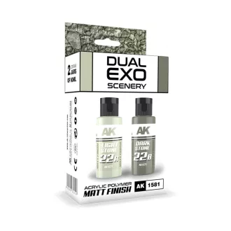   AK Interactive - LIGHT STONE & DARK STONE DUAL EXO Set 22 festékkészlet