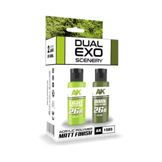   AK Interactive - LIGHT VEGETATION & DARK VEGETATION DUAL EXO Set 26 festékkészlet