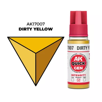 AK Interactive - DIRTY YELLOW 18 ml - QUICK GEN festék
