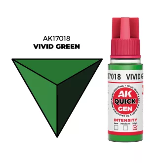 AK Interactive - VIVID GREEN 18 ml - QUICK GEN festék