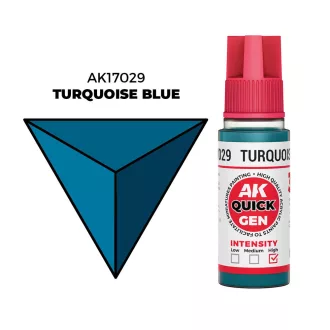 AK Interactive - TURQUOISE BLUE 18 ml - QUICK GEN festék