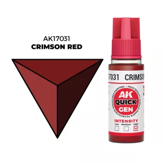 AK Interactive - CRIMSON RED 18 ml - QUICK GEN festék