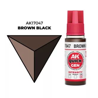 AK Interactive - BROWN BLACK 18 ml - QUICK GEN festék