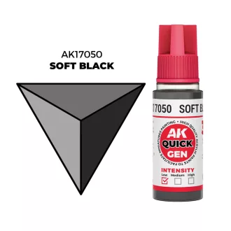 AK Interactive - SOFT BLACK 18 ml - QUICK GEN festék