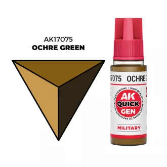 AK Interactive - OCHRE GREEN 18 ml - QUICK GEN festék