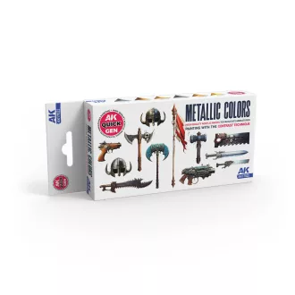 AK Interactive - METALLICS (QUICK GEN SET) festékkészlet