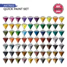 AK Interactive - QUICK PAINT SET - 72 QUICK GEN COLORS (+2 MEDIUM 18ML +2 FREE BRUSHES) festékkészlet