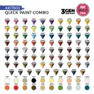 AK Interactive - QUICK PAINT COMBO - 100 COLORS (80 QUICK GEN + 20 3GEN + 3 FREE BRUSHES + 1 MEDIUM 18ML) festék