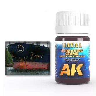  AK Interactive - BROWN STREAKING GRIME FOR RED HULLS koszoló