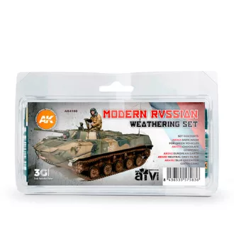   AK Interactive - MODERN RUSSIAN WEATHERING SET koszoló készlet