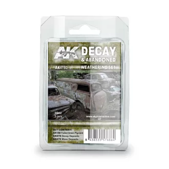   AK Interactive - DECAY & ABANDONED WEATHERING SET koszoló készlet