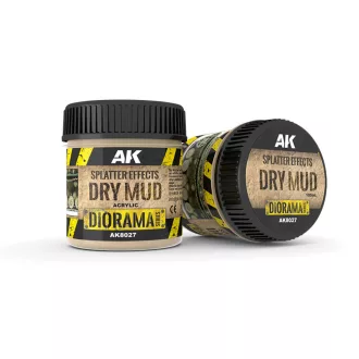   AK Interactive - SPLATTER EFFECTS DRY MUD - 100ml (Acrylic) dioráma textúra