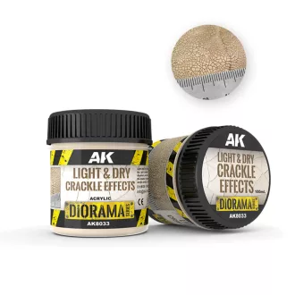   AK Interactive - LIGHT & DRY CRACKLE EFFECTS - 100ml (Acrylic) dioráma textúra