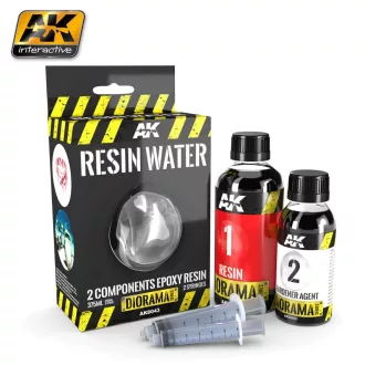   AK RESIN WATER - KÉT KOMPONENSŰ EPOXIGYANTA MŰVÍZ (375 ML)