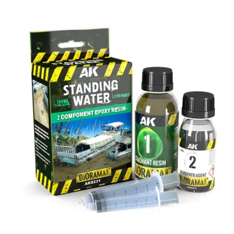   AK Interactive - RESIN STAGNANT WATER COMPONENTS EPOXY RESIN 180ML vízeffekt anyag