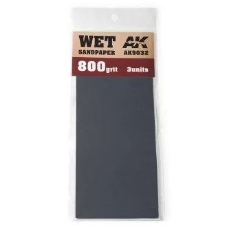   AK Interactive - Wet Sandpaper 800 Grit. 3 units csiszolóeszköz