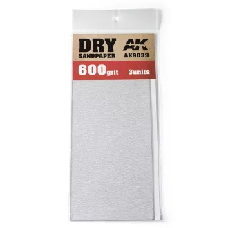   AK Interactive - Dry Sandpaper 600 Grit. 3 units csiszolóeszköz