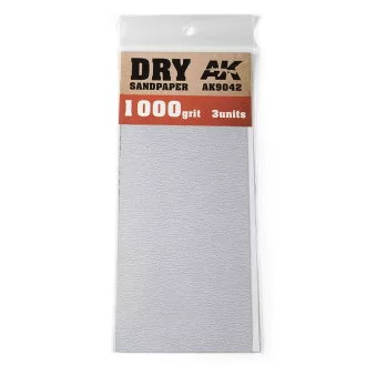   AK Interactive - Dry Sandpaper 1000 Grit. 3 units csiszolóeszköz