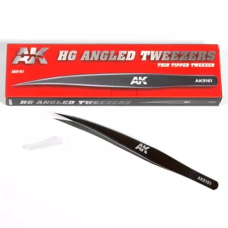 AK Interactive - HG ANGLED TWEEZERS 01 (THIN TIPPED) csipesz