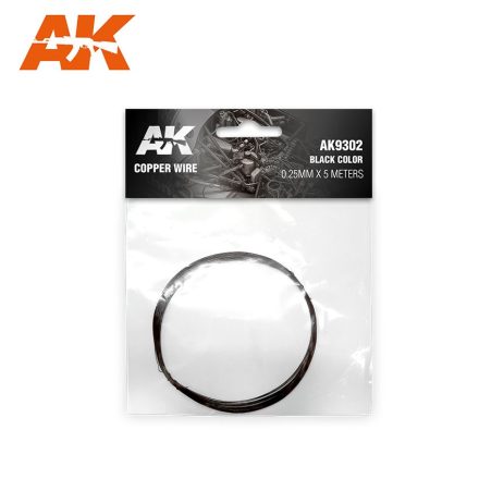 AK Interactive - COPPER WIRE 0.25MM Ø X 5 METERS. BLACK COLOR