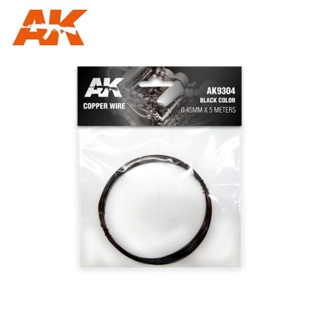 AK Interactive - COPPER WIRE 0.45MM Ø X 5 METERS. BLACK COLOR