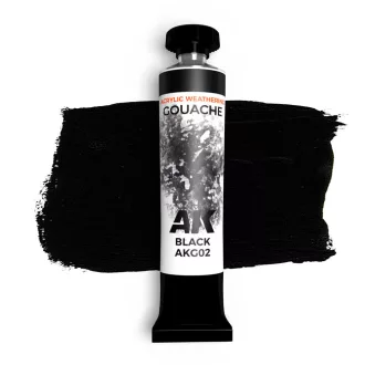 AK Interactive - BLACK - AK GOUACHE 20 ml. festék