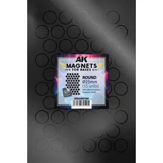 AK Interactive - ROUND/REDONDO 25 Ø - 55 unid mágnes