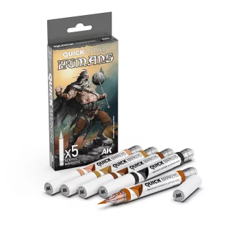   AK Interactive - HUMANS QUICK MARKERS SET festékfilc-készlet