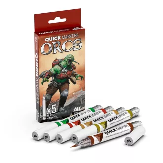 AK Interactive - ORCS QUICK MARKERS SET festékfilc-készlet