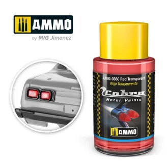   AMMO by MIG Jimenez - COBRA MOTOR Red Transparent makettfesték 30 mL