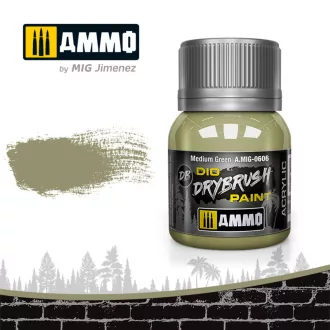  AMMO by MIG Jimenez - DRYBRUSH Medium Green szárazecset-festék 40 mL