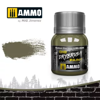   AMMO by MIG Jimenez - DRYBRUSH Medium Olive Green szárazecset-festék 40 mL