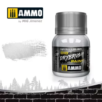   AMMO by MIG Jimenez - DRYBRUSH Light Metal szárazecset-festék 40 mL