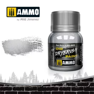   AMMO by MIG Jimenez - DRYBRUSH Gun Metal szárazecset-festék 40 mL