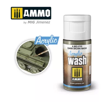   AMMO by MIG Jimenez - ACRYLIC WASH Dark Brown Wash bemosó 15 mL
