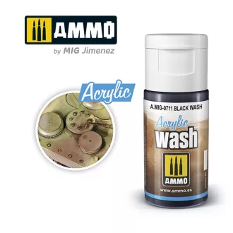 AMMO by MIG Jimenez - ACRYLIC WASH Black Wash bemosó 15 mL