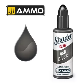   AMMO by MIG Jimenez - MATT SHADER Ash Black makettező kiegészítő 10 mL