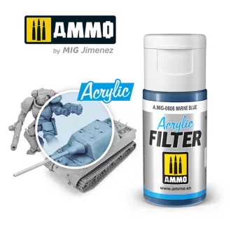   AMMO by MIG Jimenez - ACRYLIC FILTER Marine Blue makettező effekt 15 mL