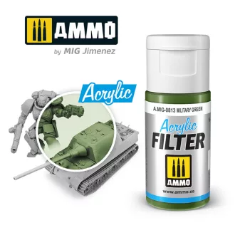   AMMO by MIG Jimenez - ACRYLIC FILTER Military Green makettező effekt 15 mL