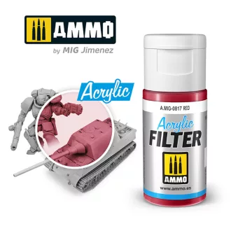   AMMO by MIG Jimenez - ACRYLIC FILTER Red makettező effekt 15 mL