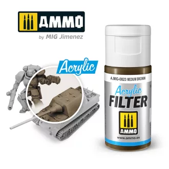   AMMO by MIG Jimenez - ACRYLIC FILTER Medium Brown makettező effekt 15 mL